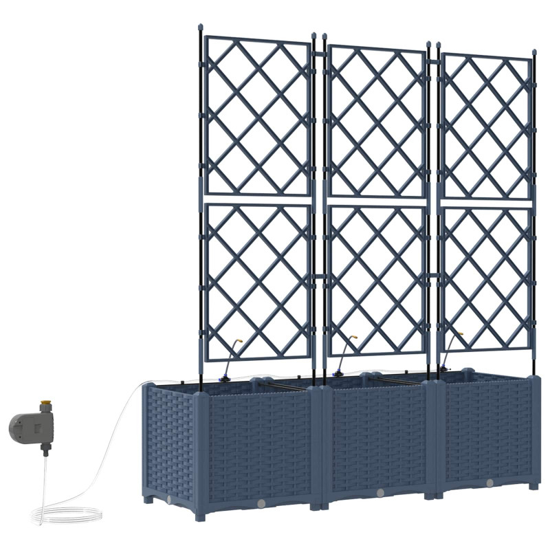Doniczka ogrodowa 3 pcs Szary 120 x 40 x 142 cm