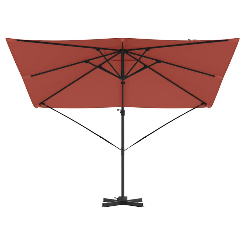Parasol Roma Czerwony 286 x 284 x 265 cm Aluminium i Poliester