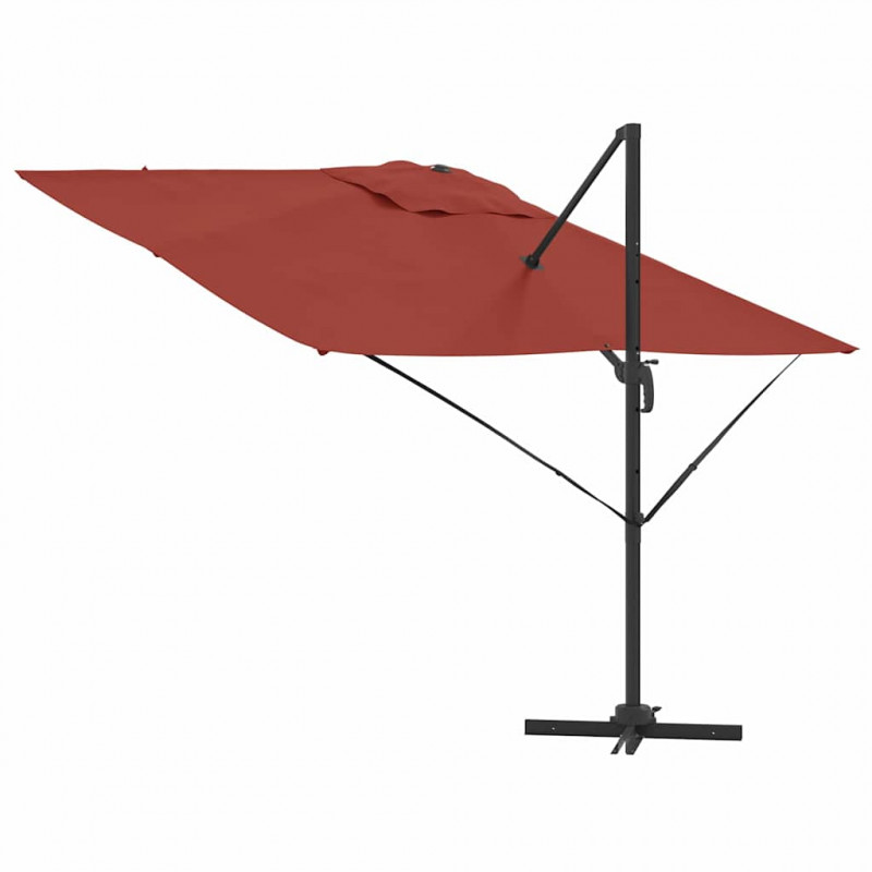 Parasol Roma Czerwony 286 x 284 x 265 cm Aluminium i Poliester