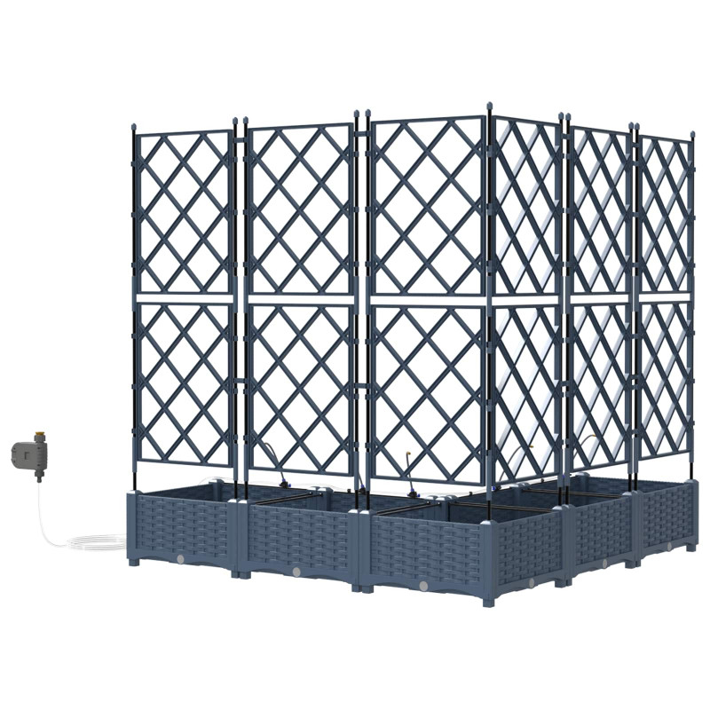 Doniczka ogrodowa 5 pcs Szary 120 x 120 x 126 cm
