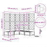 Doniczka ogrodowa 5 pcs Szary 120 x 120 x 126 cm