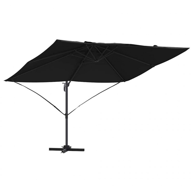 Parasol plażowy Czarny 351 x 250 x 260 cm Poliester i aluminium
