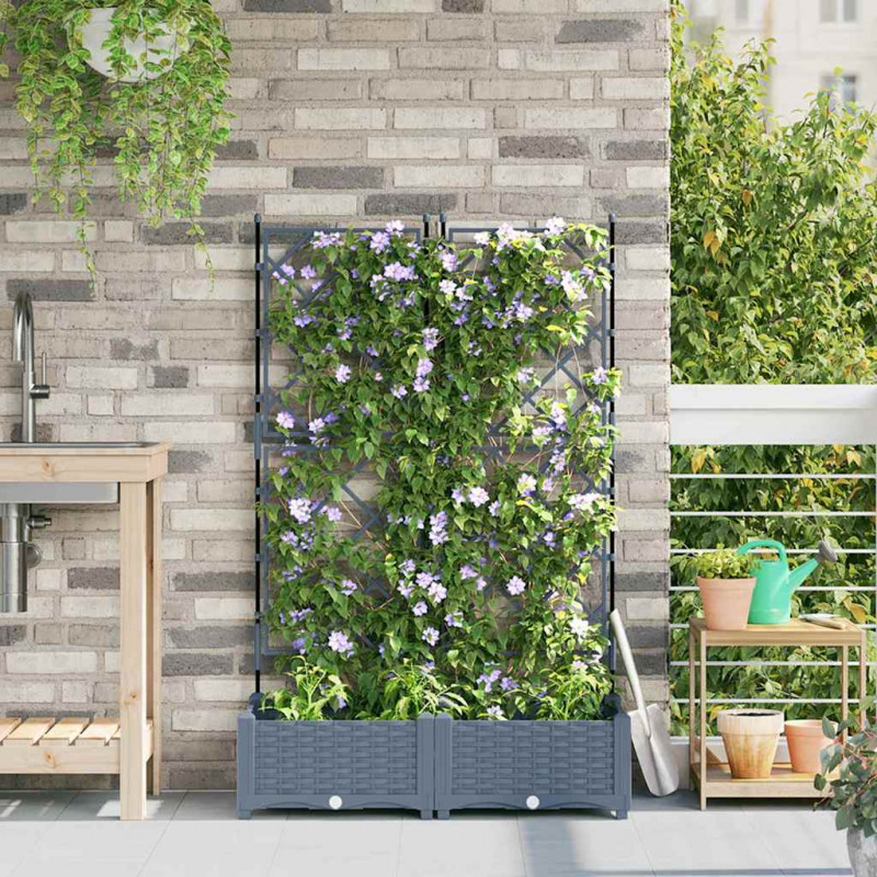 Doniczka ogrodowa 2 pcs Jasnoszary 80 x 40 x 125,5 cm