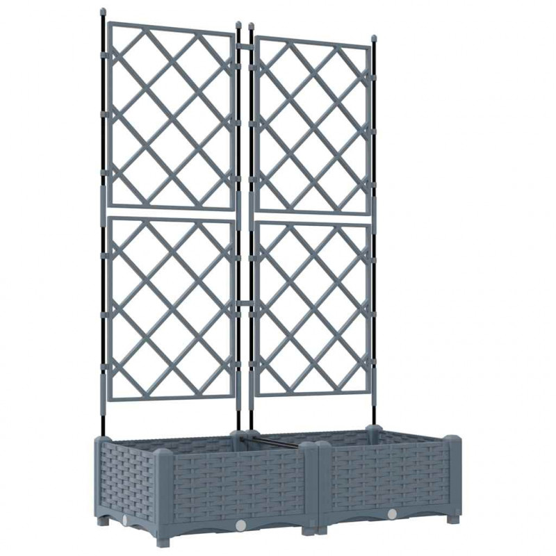 Doniczka ogrodowa 2 pcs Jasnoszary 80 x 40 x 125,5 cm