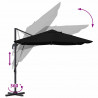 Parasol plażowy Czarny 351 x 250 x 260 cm Poliester i aluminium