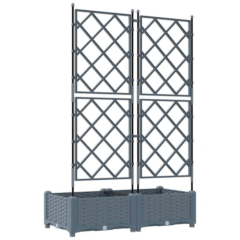 Doniczka ogrodowa 2 pcs Jasnoszary 80 x 40 x 125,5 cm