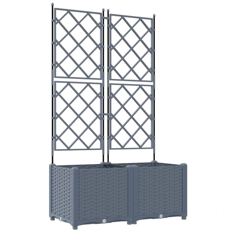 Doniczka ogrodowa 2 pcs Jasnoszary 80 x 40 x 143 cm