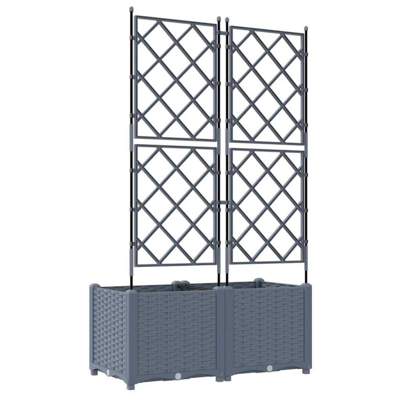 Doniczka ogrodowa 2 pcs Jasnoszary 80 x 40 x 143 cm