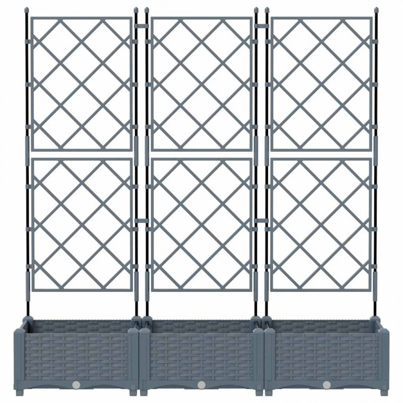 Doniczka ogrodowa 3 pcs Jasnoszary 120 x 40 x 125,5 cm