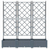 Doniczka ogrodowa 3 pcs Jasnoszary 120 x 40 x 125,5 cm