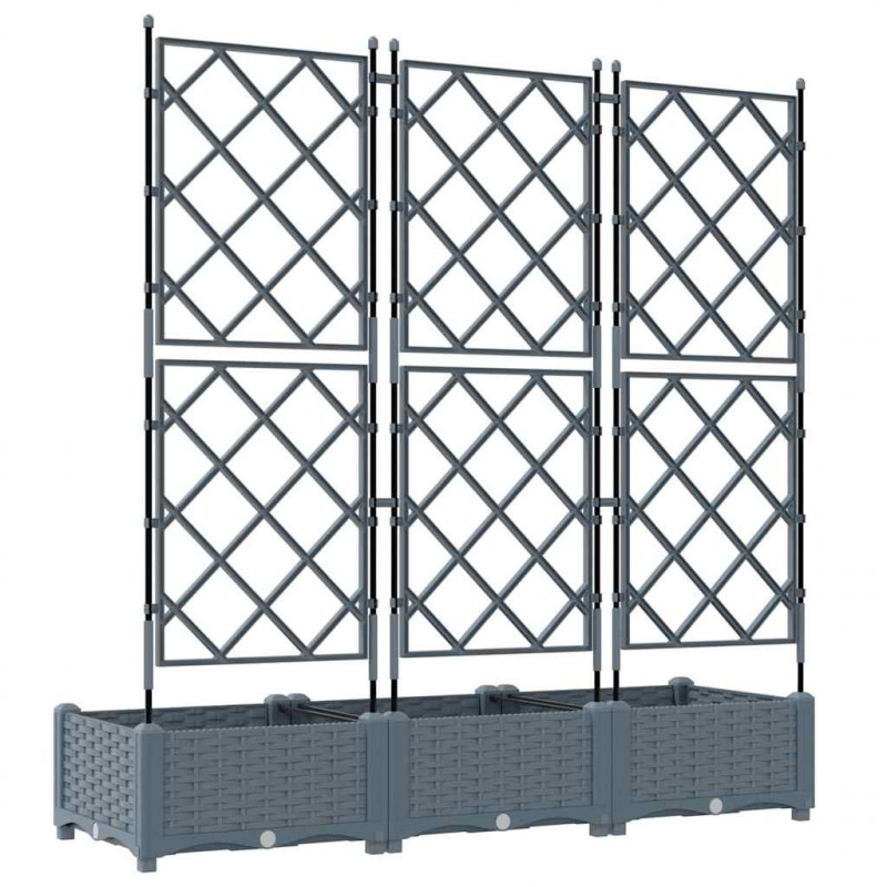 Doniczka ogrodowa 3 pcs Jasnoszary 120 x 40 x 125,5 cm