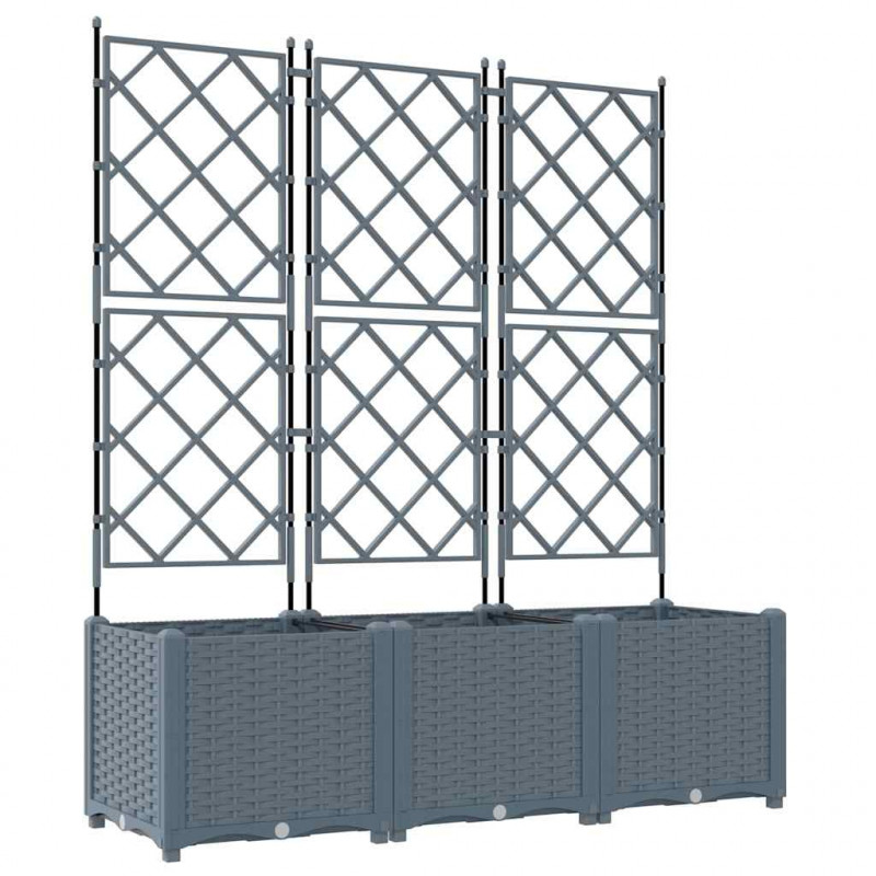 Doniczka ogrodowa 3 pcs Jasnoszary 120 x 40 x 143 cm