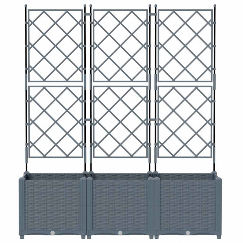 Doniczka ogrodowa 3 pcs Jasnoszary 120 x 40 x 143 cm