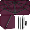Parasol plażowy Bordeaux Czerwony 351 x 250 x 260 cm