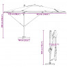 Parasol plażowy Bordeaux Czerwony 351 x 250 x 260 cm