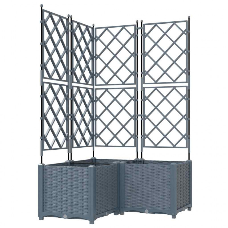 Doniczka ogrodowa 3 pcs Jasnoszary 80 x 80 x 143 cm