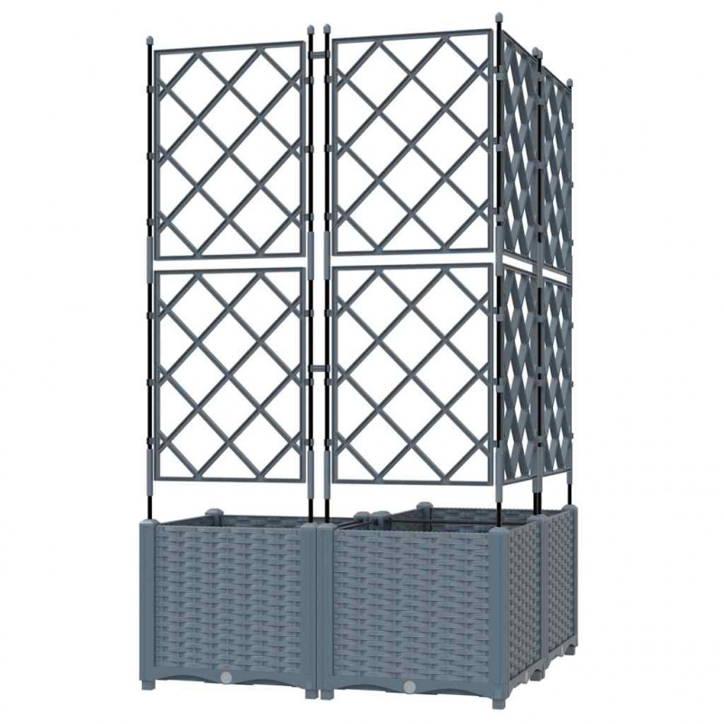 Doniczka ogrodowa 3 pcs Jasnoszary 80 x 80 x 143 cm