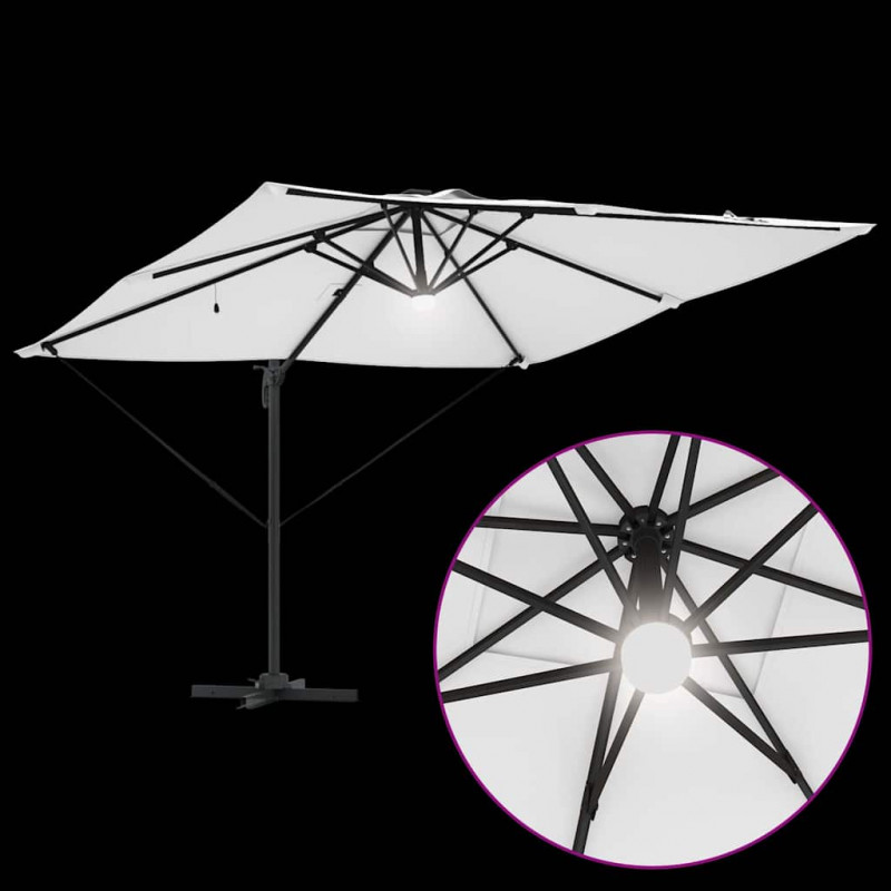 Parasol Roma Beżowy 286 x 284 x 270 cm Aluminium i Poliester