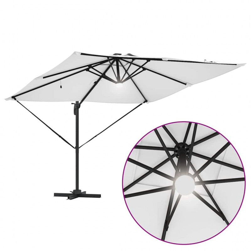 Parasol Roma Beżowy 286 x 284 x 270 cm Aluminium i Poliester