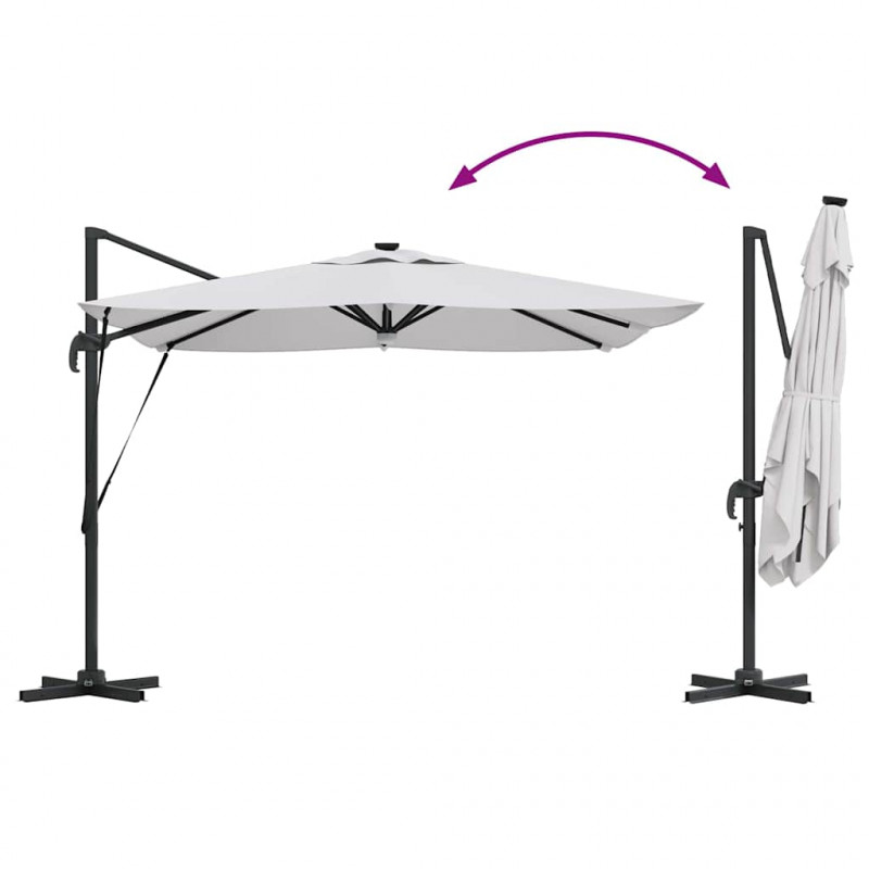 Parasol Roma Beżowy 286 x 284 x 270 cm Aluminium i Poliester