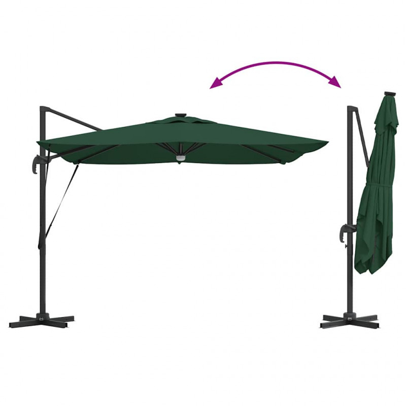 Parasol Roma Zielony 286 x 284 x 270 cm Aluminium i Poliester