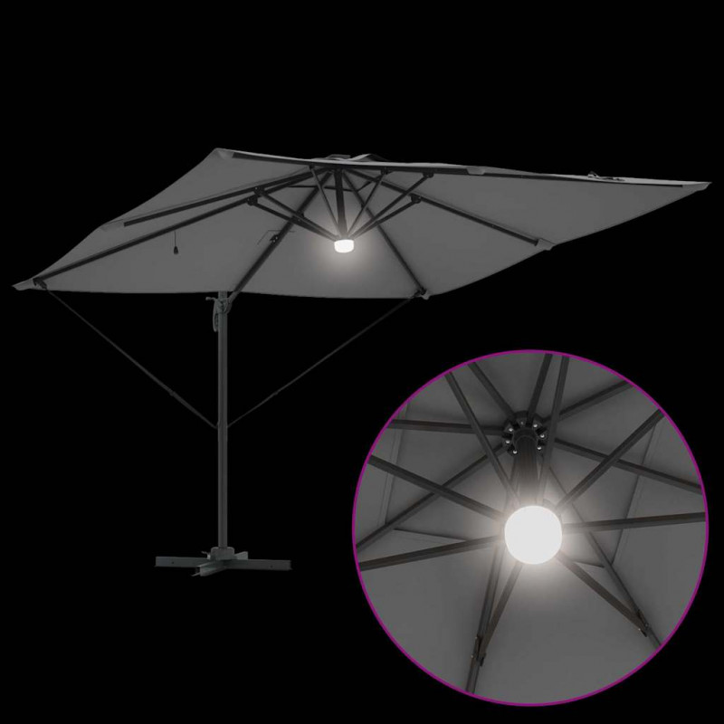 Parasol Roma Antracyt 286 x 284 x 270 cm Aluminium i Poliester