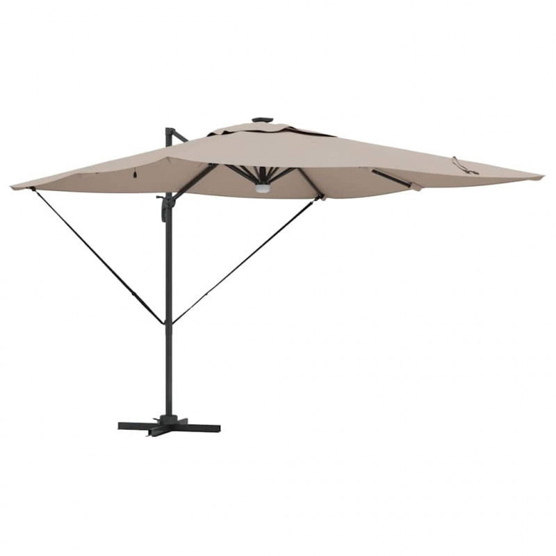 Parasol Roma Ze LED Lights Ciemnoszary 286 x 284 x 270 cm