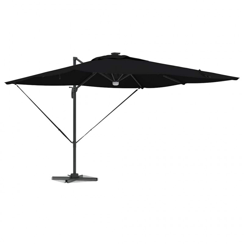 Parasol Roma Czarny 286 x 284 x 270 cm Aluminium i Poliester