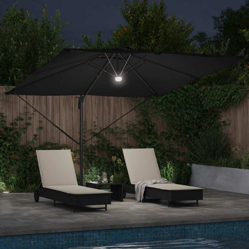 Parasol Roma Czarny 286 x 284 x 270 cm Aluminium i Poliester