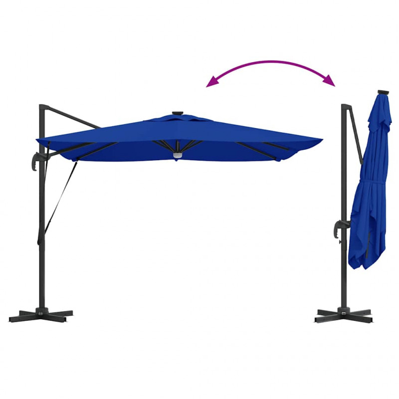 Parasol Roma Niebieski 286 x 284 x 270 cm Aluminium i Poliester