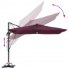 Parasol Roma Czerwony 286 x 284 x 270 cm Aluminium i Poliester