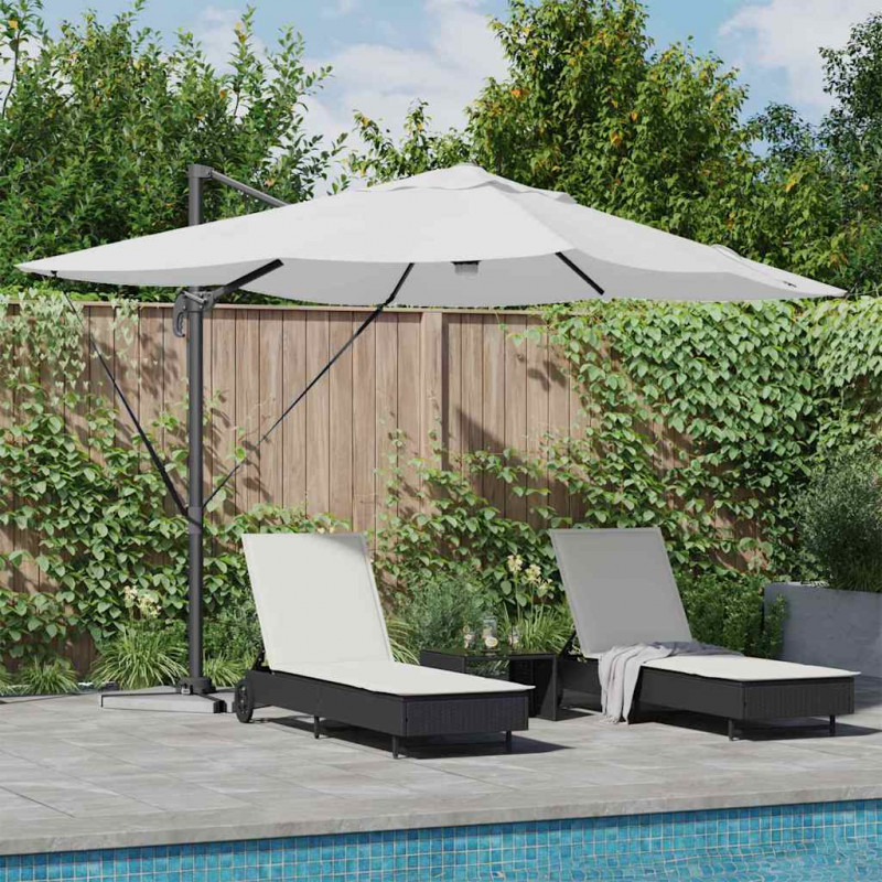 Parasol plażowy Ze LED Lights piaskowy 351 x 250 x 253 cm
