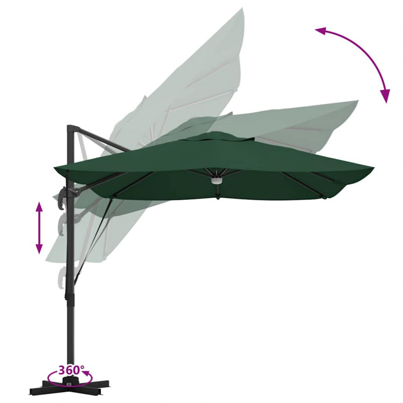 Parasol plażowy Ze LED Lights Zielony 351 x 250 x 253 cm