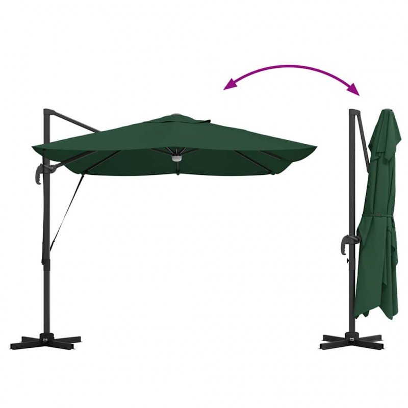 Parasol plażowy Ze LED Lights Zielony 351 x 250 x 253 cm