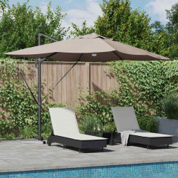 Parasol plażowy Ze LED Lights Ciemnoszary 351 x 250 x 253 cm