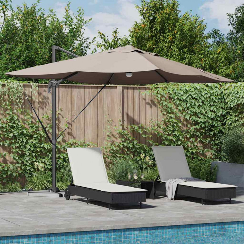 Parasol plażowy Ze LED Lights Ciemnoszary 351 x 250 x 253 cm