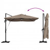 Parasol plażowy Ze LED Lights Ciemnoszary 351 x 250 x 253 cm
