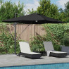 Parasol plażowy Czarny 351 x 250 x 253 cm Poliester i aluminium