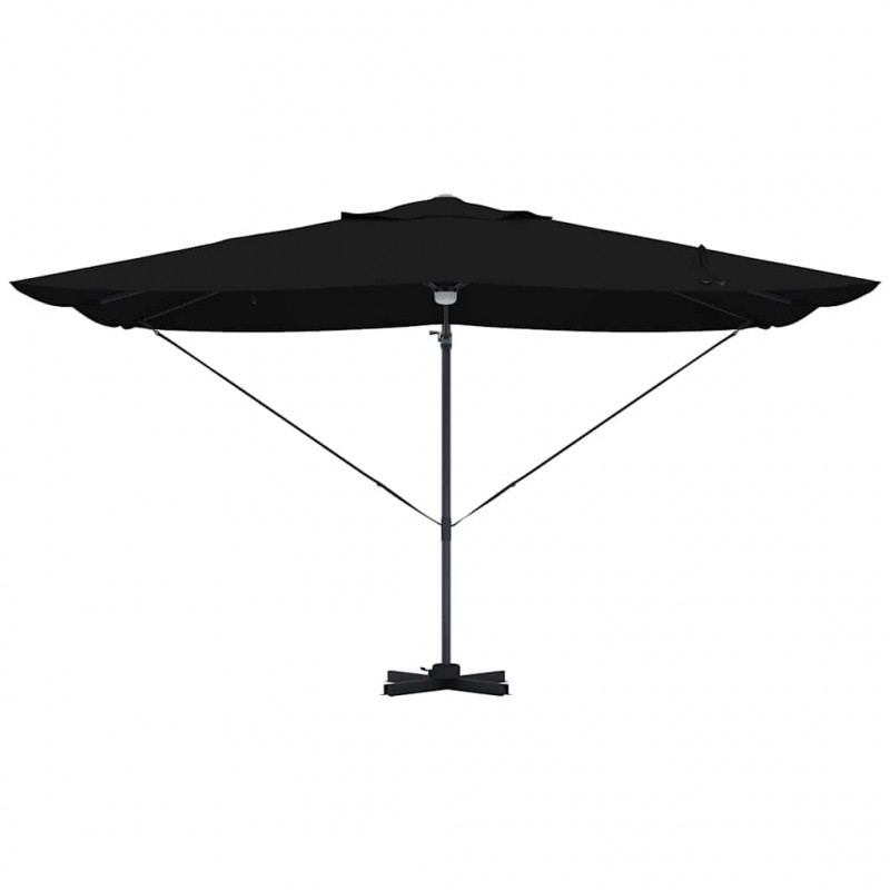 Parasol plażowy Czarny 351 x 250 x 253 cm Poliester i aluminium