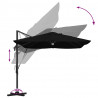 Parasol plażowy Czarny 351 x 250 x 253 cm Poliester i aluminium