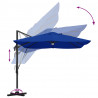 Parasol plażowy Ze LED Lights Niebieski azur 351 x 250 x 253 cm