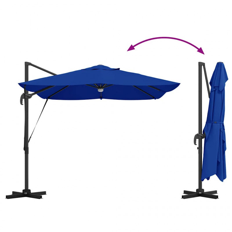 Parasol plażowy Ze LED Lights Niebieski azur 351 x 250 x 253 cm