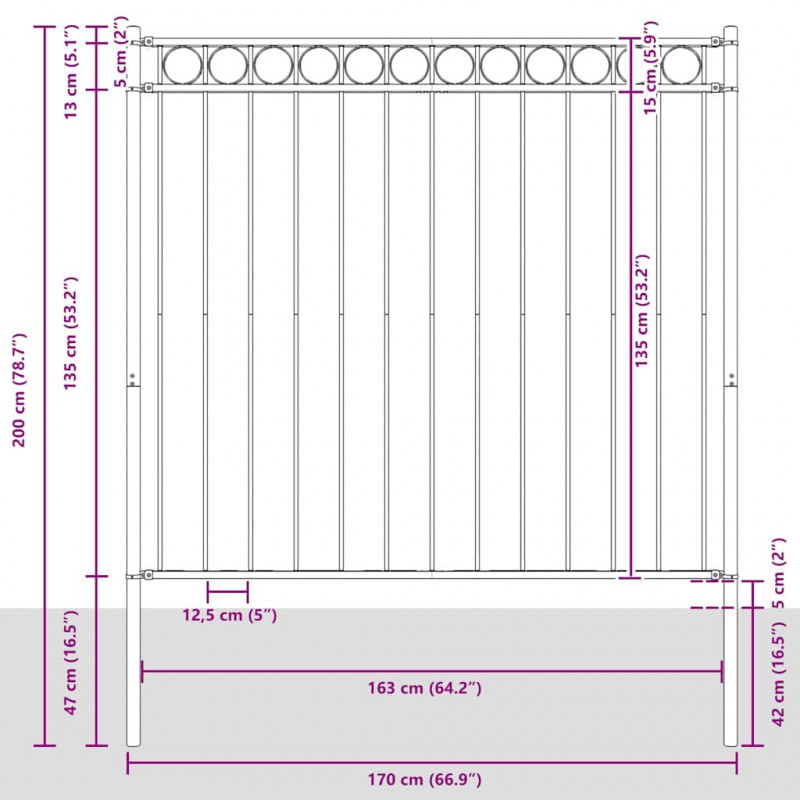 Element ogrodzenia Assen Biały 170 x 200 cm Stal