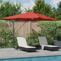 Parasol plażowy Ze LED Lights terakota 351 x 250 x 253 cm
