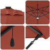 Parasol plażowy Ze LED Lights terakota 351 x 250 x 253 cm