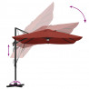 Parasol plażowy Ze LED Lights terakota 351 x 250 x 253 cm