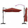 Parasol plażowy Ze LED Lights terakota 351 x 250 x 253 cm