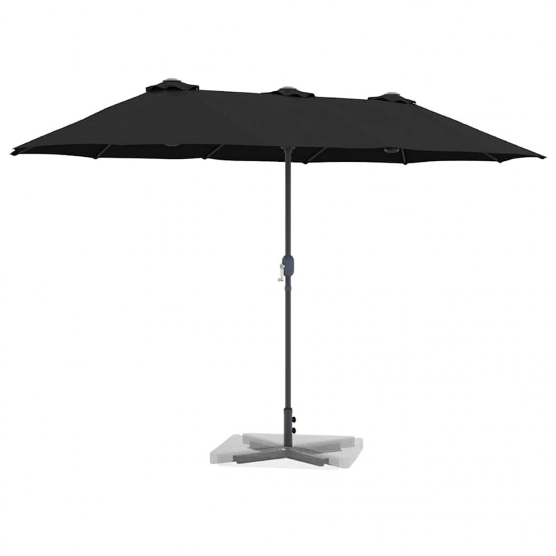 Parasolka ogrodowa Czarny 370 x 197 x 239 cm