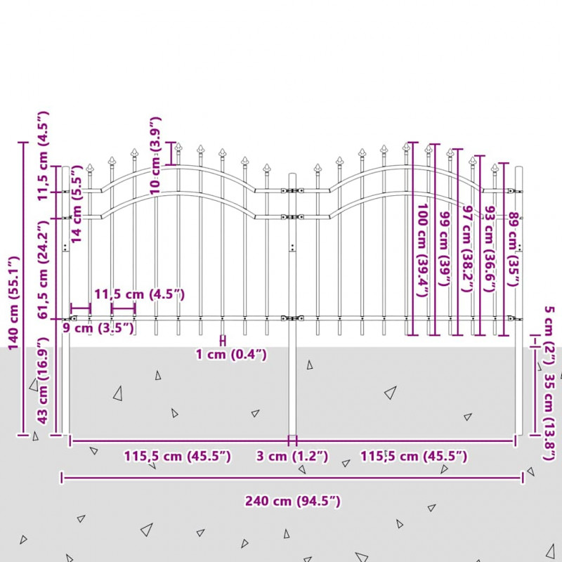 Ogrodzenie Ogrodowe Woerden Biały 240 x 140 cm