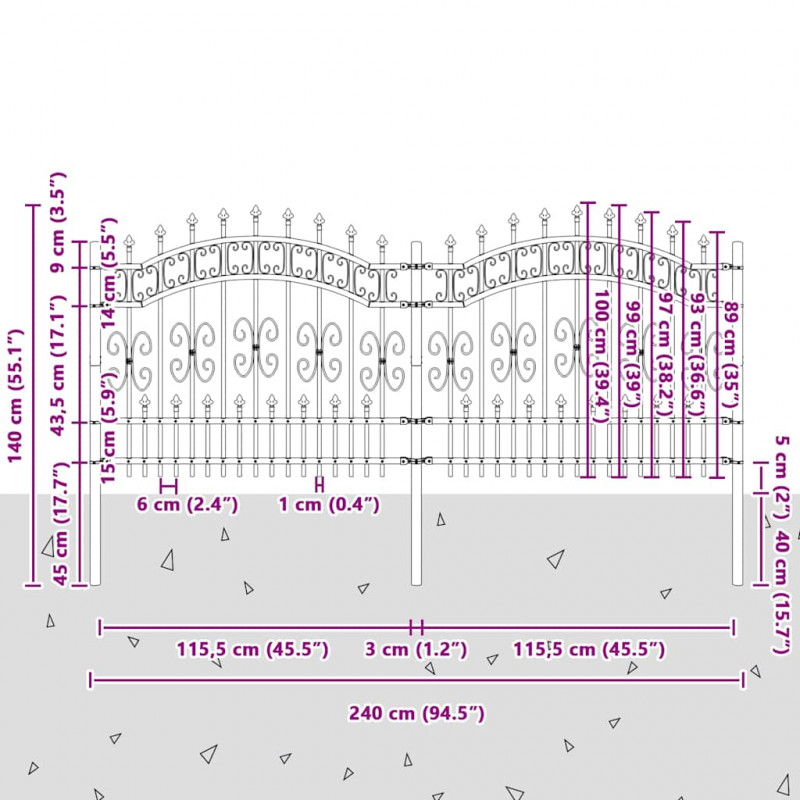 Ogrodzenie Ogrodowe Kampen Biały 240 x 140 cm